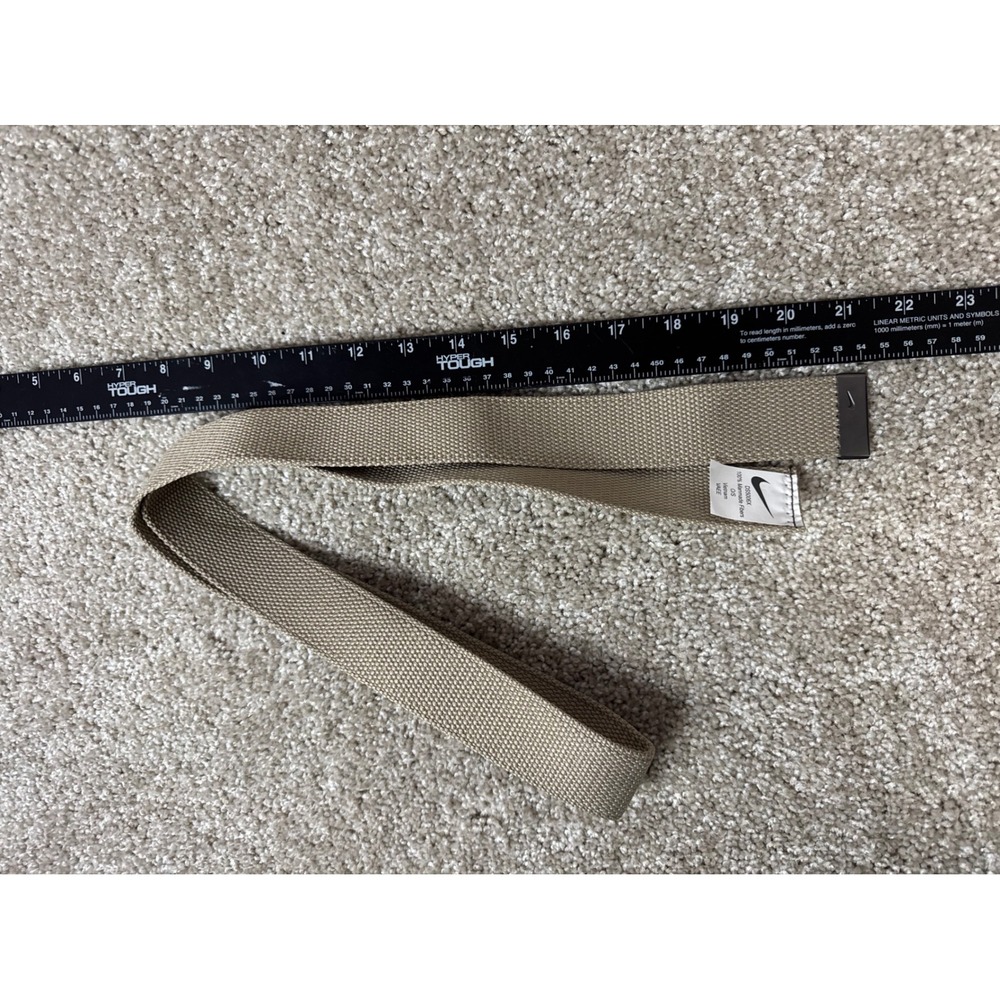 Nike Webbed Utility Golf Belt Khaki Tan Metal Tip Swoosh DS5006X One Size